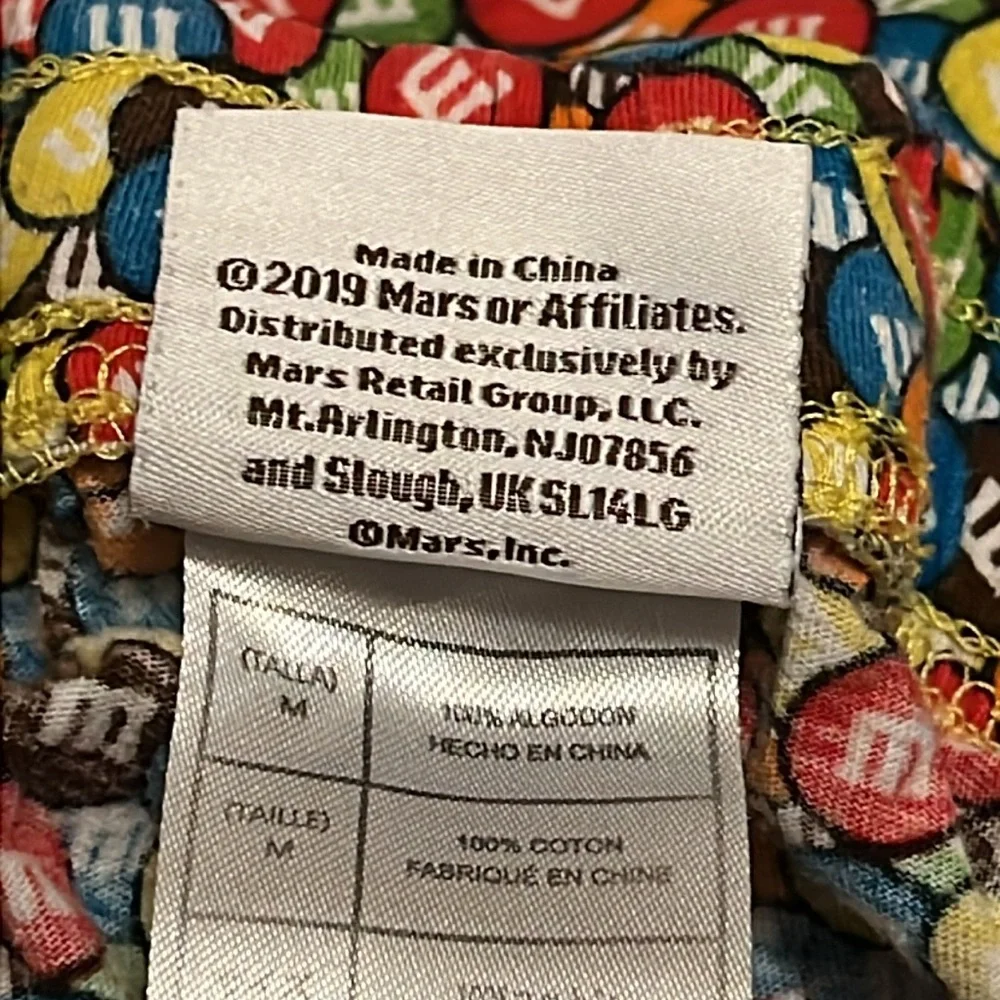 M & M’s Mens Medium Candy Print Pajama Lounge Elastic Waist Pant